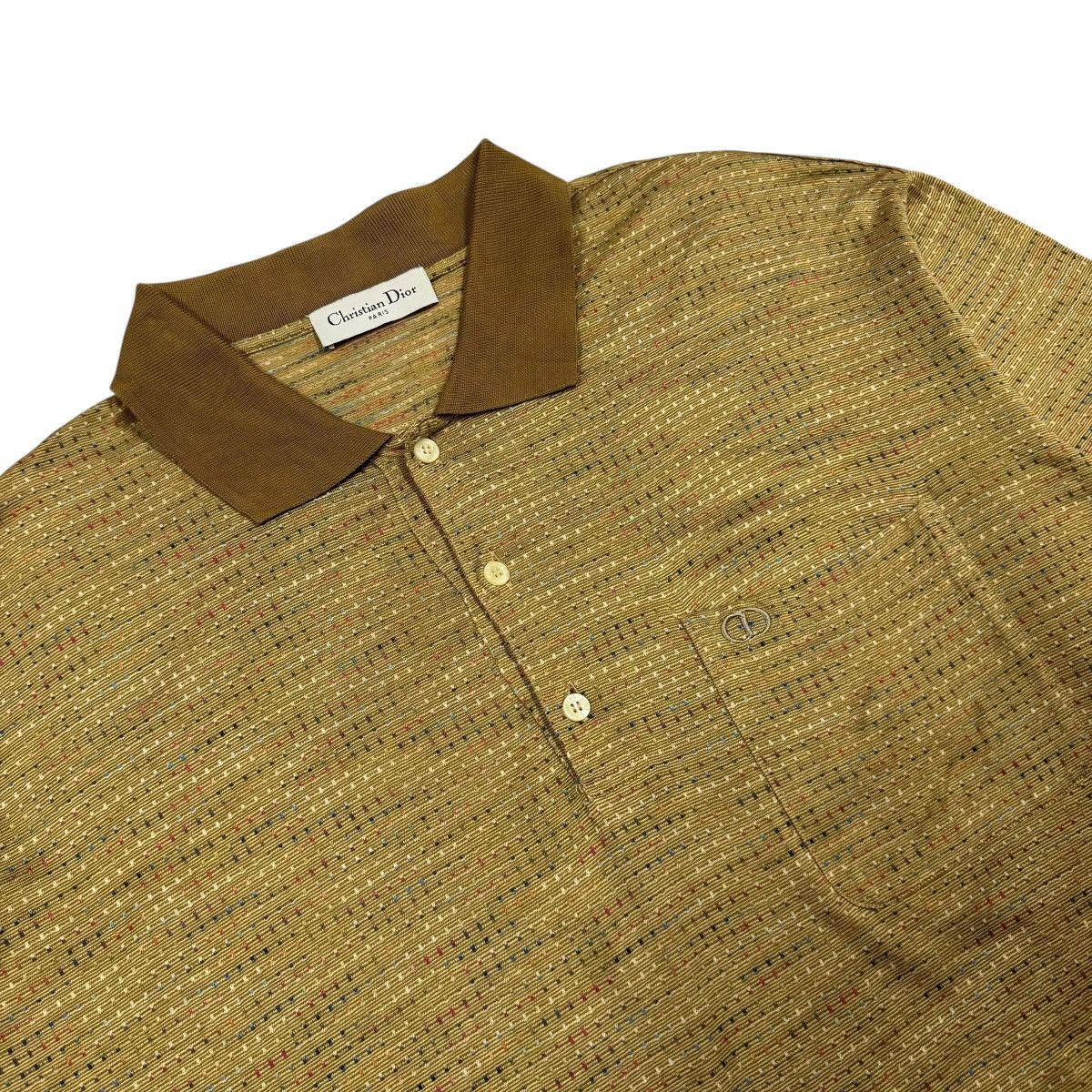 Dior Vtg🔥Christian Dior Paris Sashiko Pocket Polo Shirt Size US L / EU 52-54 / 3 - 1 Thumbnail