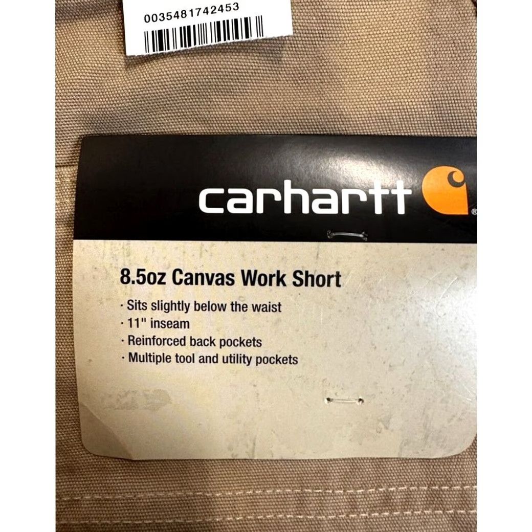 Carhartt VINTAGE? No. Carhartt Shorts Mens 50X11 Big Tall Khaki Canvas Workwear Logo NEW Black? Size US 34 / EU 50 - 3 Thumbnail