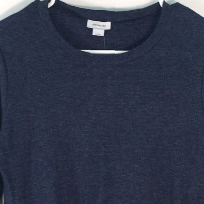Vintage Chelsea Sky Womens Top Crew Neck Navy Blue Lace Up Long Sleeve Small Size S / US 4 / IT 40 - 3 Thumbnail