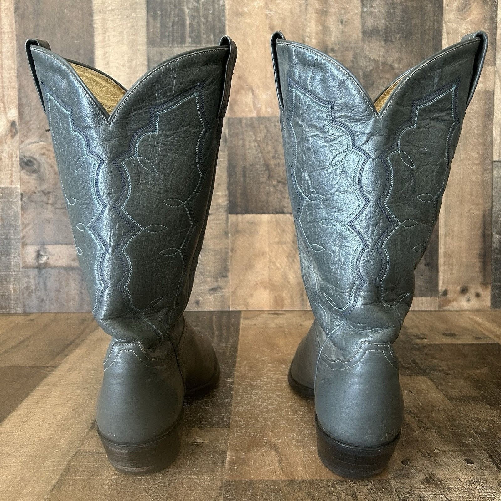 Tony Lama Tony Lama Vintage Gray Western Cowboy Boots Mens 9.5 EE Size US 9.5 / EU 42-43 - 9 Thumbnail