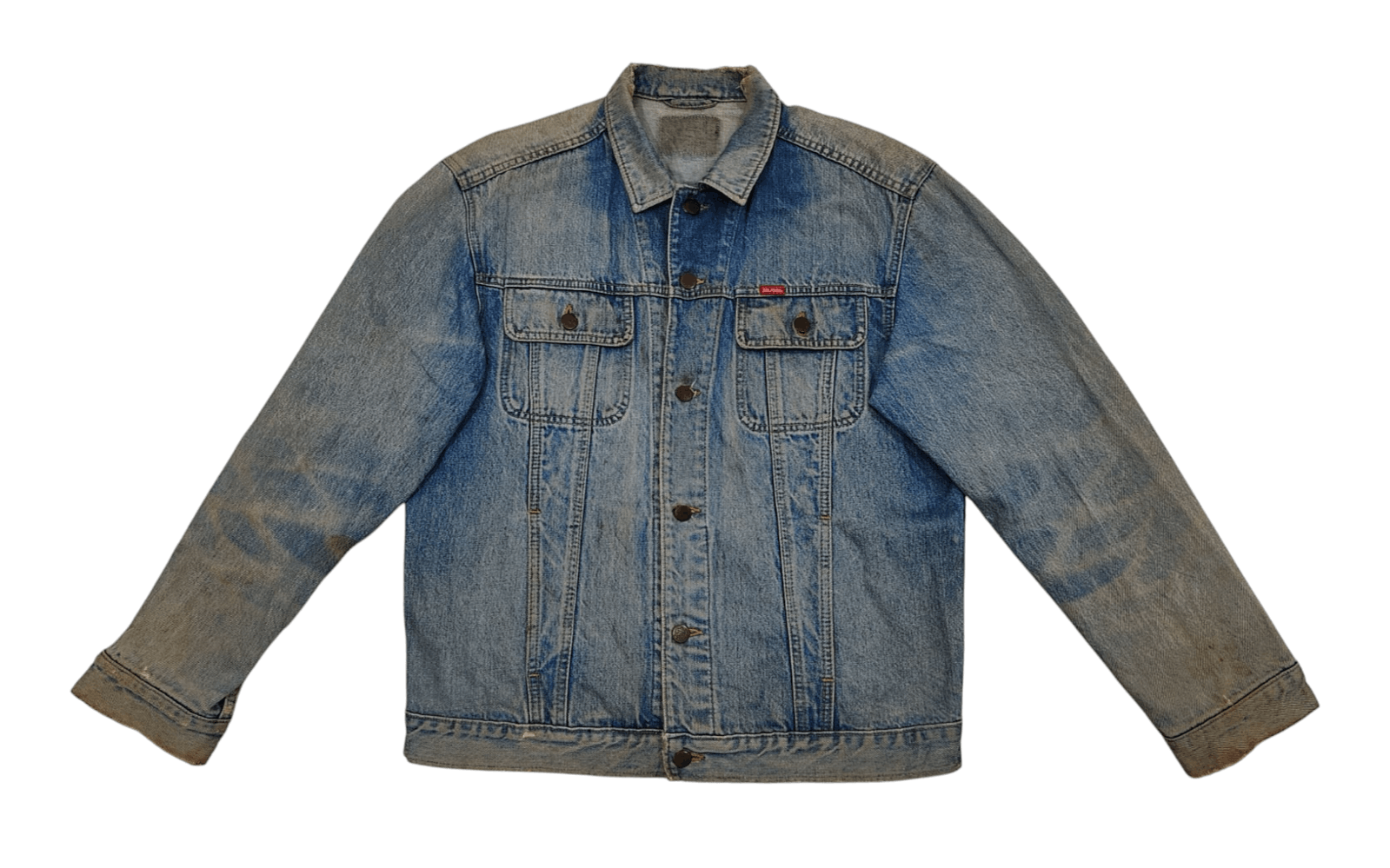 Vintage Big John Trucker Jacket Jeans Distressed Faded Denim