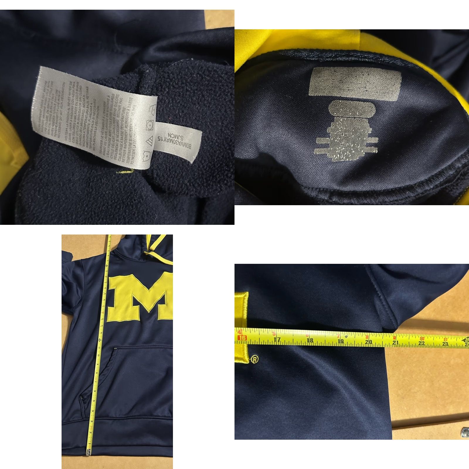 Vintage VINTAGE Knights Apparel Michigan Wolverine Hoodie Unisex Adults Medium Blue Knits Logo 2015 M Stitched Yellow M Mens Size US M / EU 48-50 / 2 - 9 Thumbnail