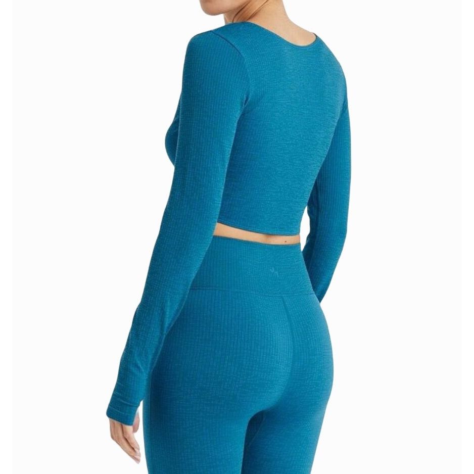 Other JoyLab - Women's Wear 2 Ways Long Sleeve Crop Top - Blue - X Size XXL / US 16-18 / IT 52-54 - 2 Thumbnail