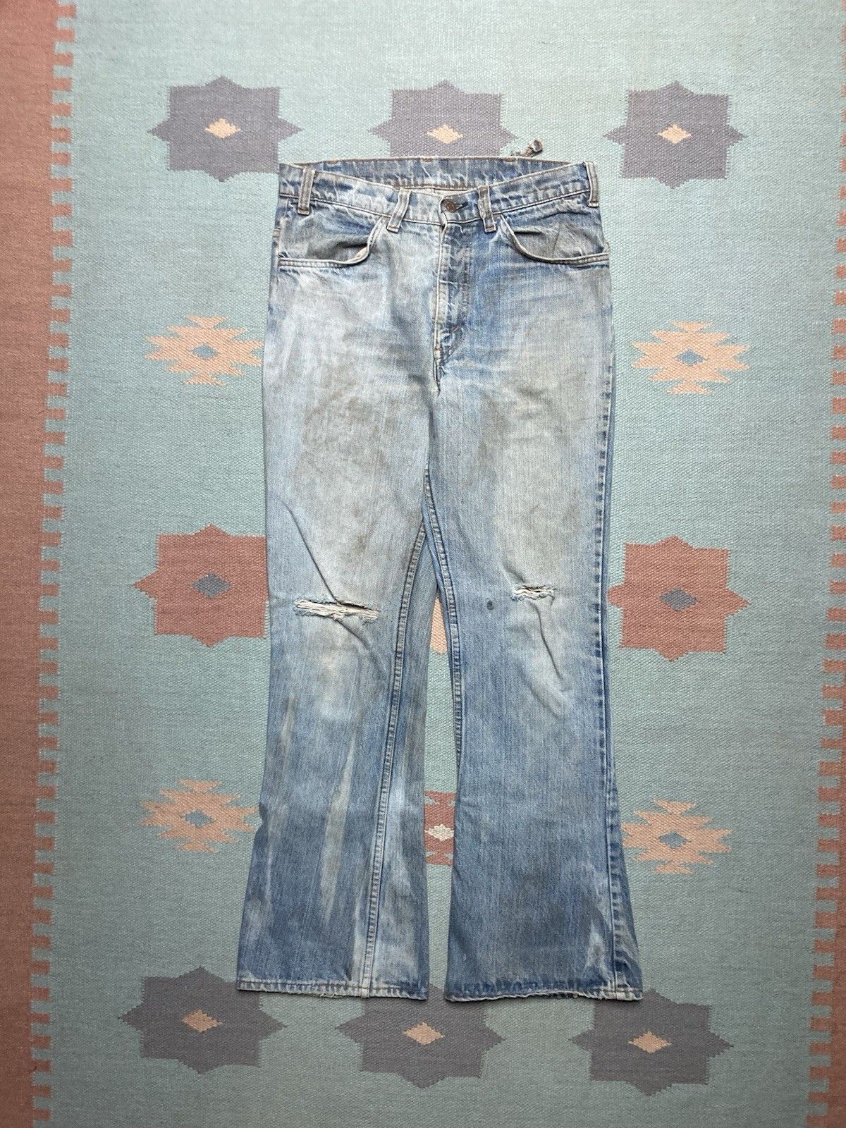 Levi's × Vintage 70s Levi’s 646 0217 jeans bell bottom faded distressed 31x30 Size US 31 - 1 Thumbnail