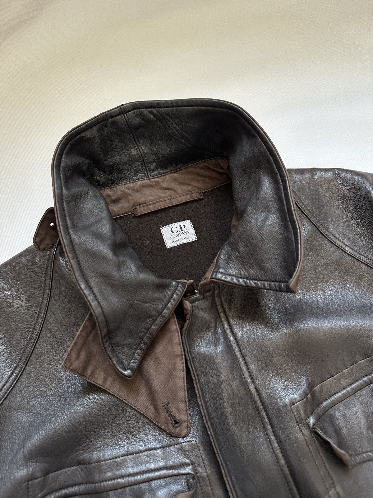 Vintage 2005AW C.P.COMPANY MADE IN ITARY LEATHER SWITCHING COAT Size US M / EU 48-50 / 2 - 11 Thumbnail