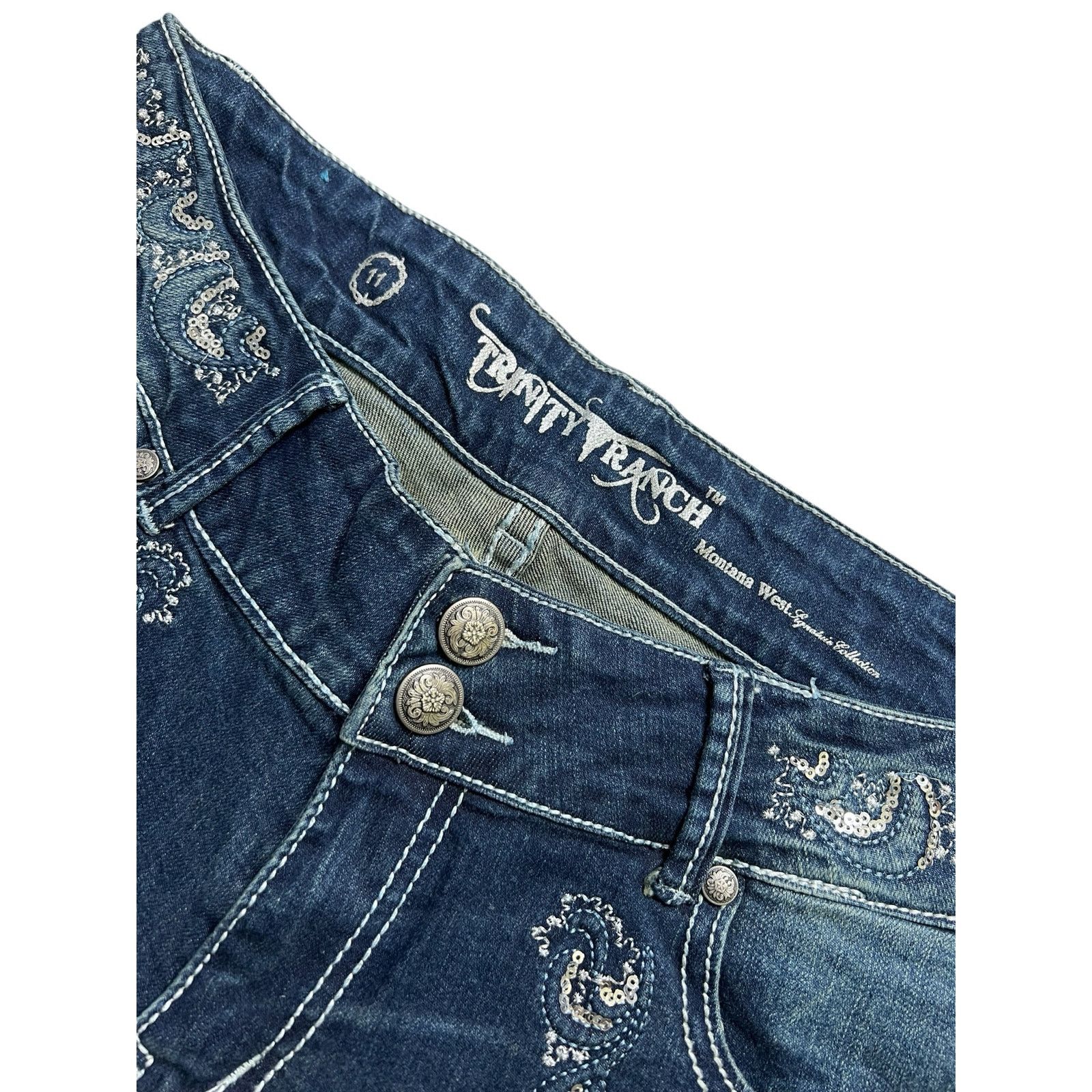 Other Y2K Trinity Ranch Women’s Jeans Sz 12 Dark Western 30x31 Size 34" / US 12 / IT 48 - 5 Thumbnail