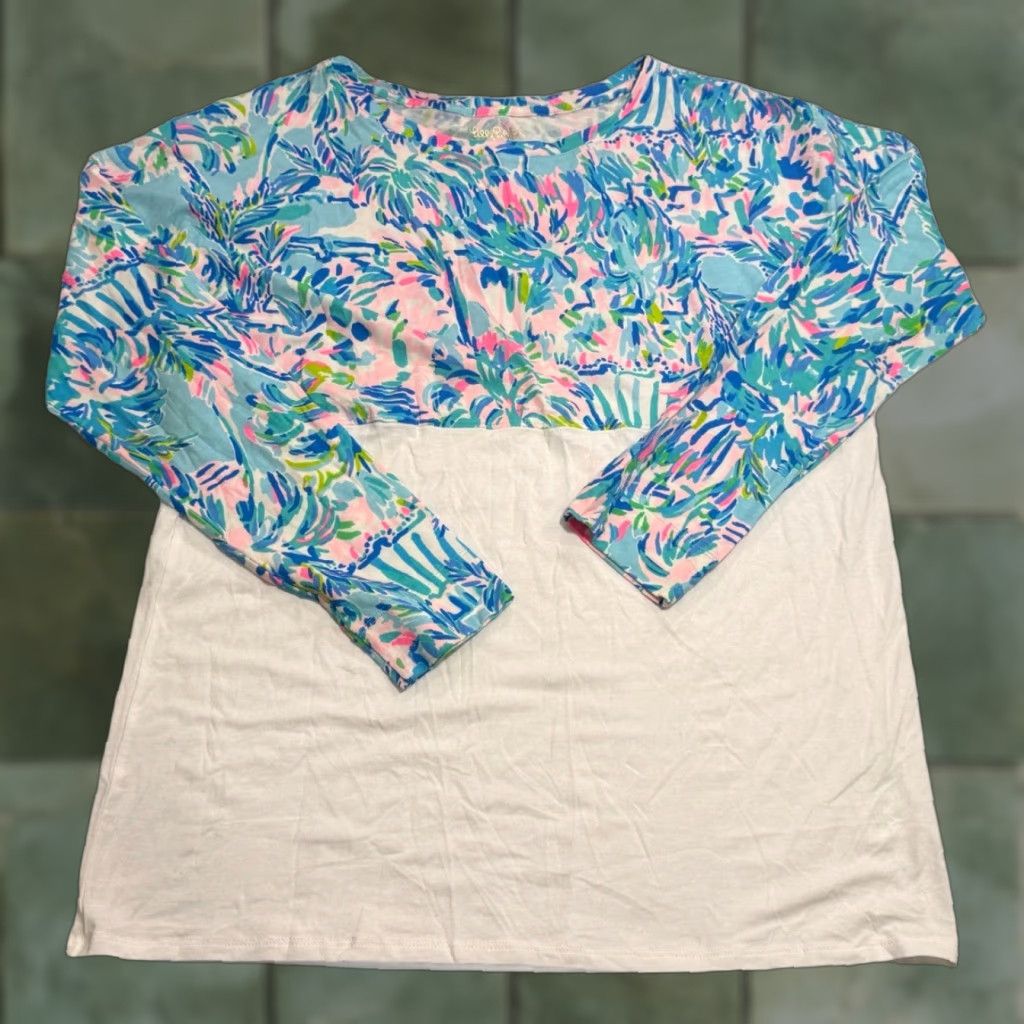 Lilly Pulitzer Finn Top Cabana Cocktail Multicolor Shirt Adult Medium Multicolor 90s?