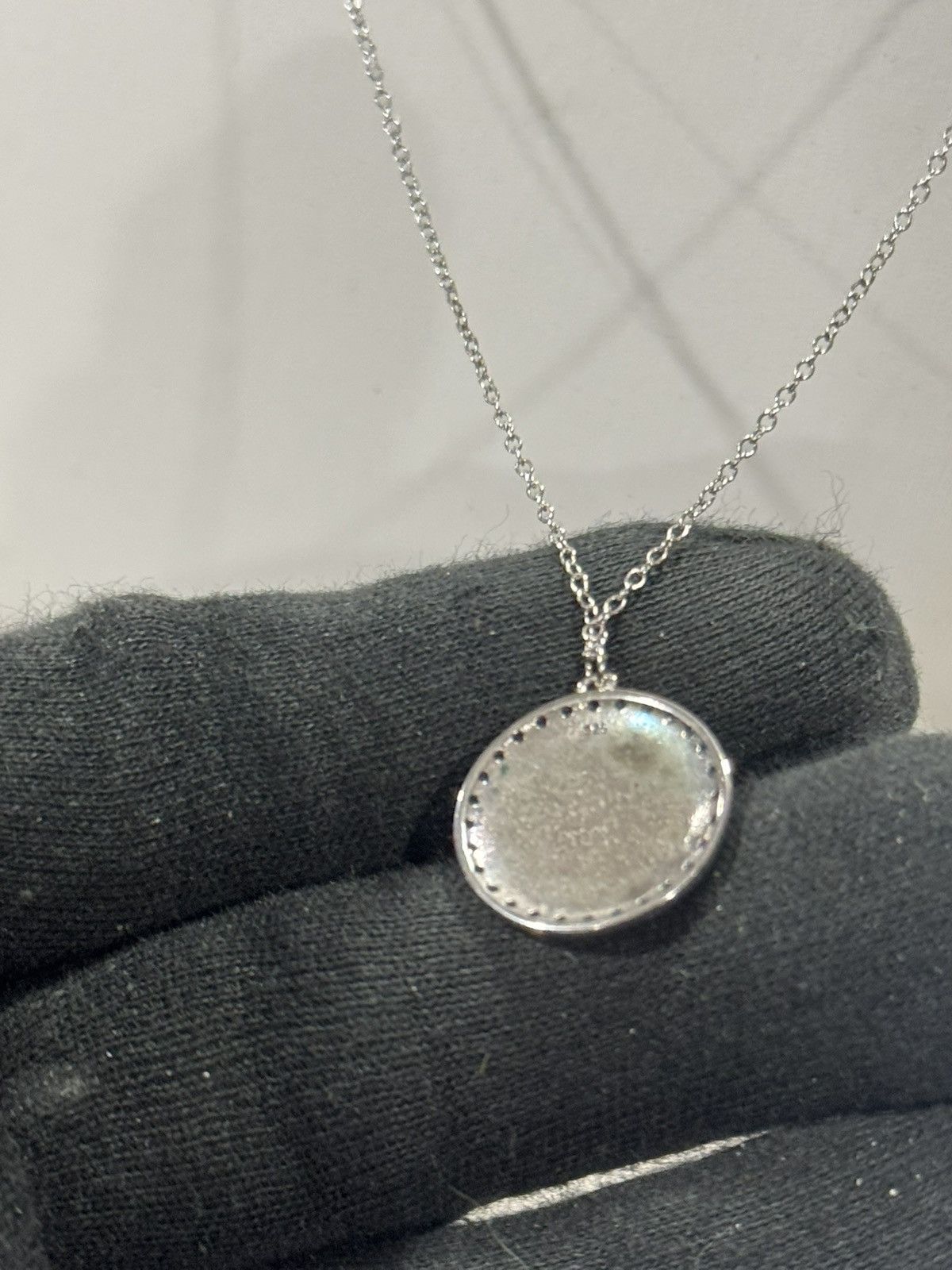 Sterling Silver 925 Sterling Silver Family Circle Necklace | CZ Halo Pendant Size ONE SIZE - 9 Thumbnail