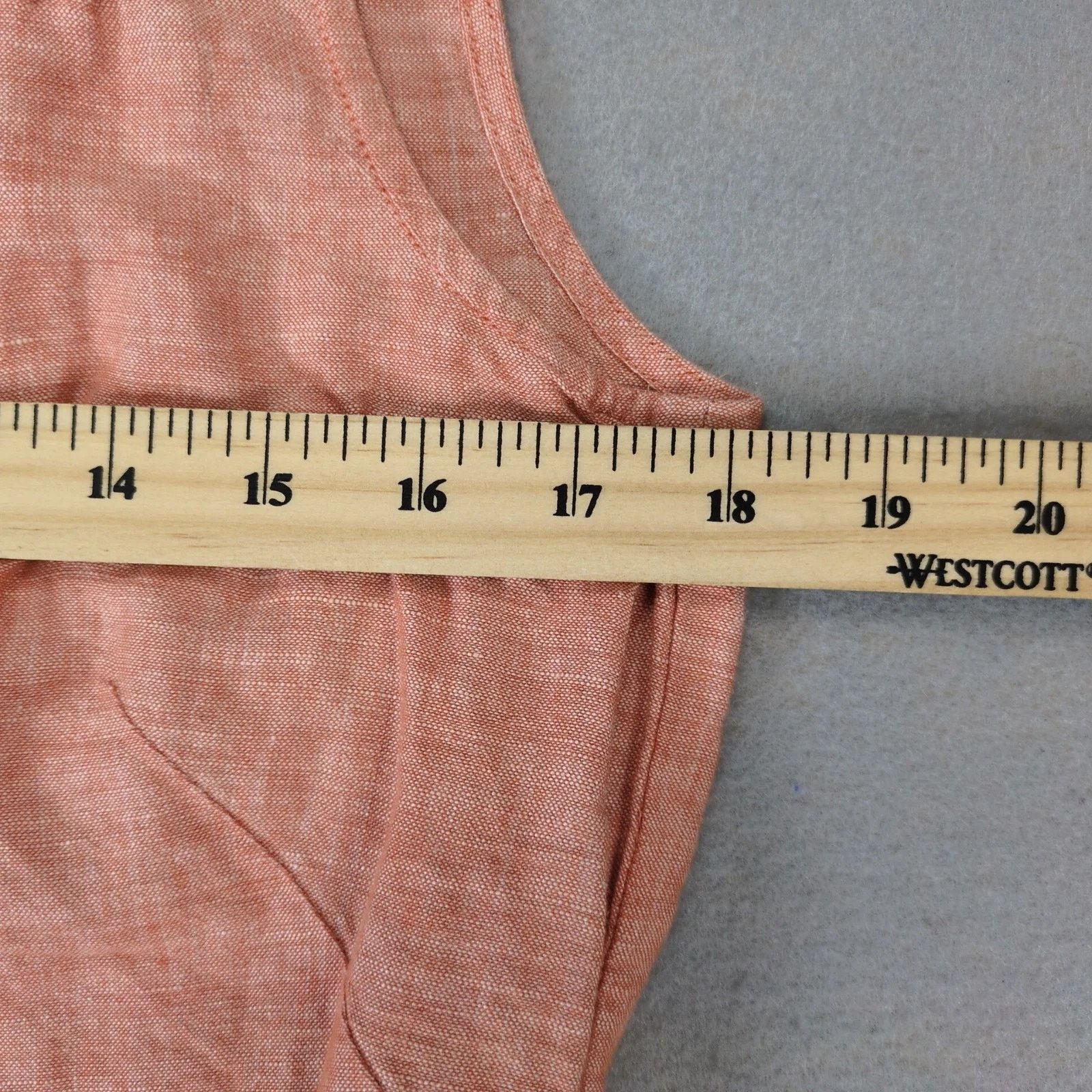 G.H. Bass & Co. Bass Orange Linen Cotton Tank Top Women's M Keyhole Tie Neck Size M / US 6-8 / IT 42-44 - 5 Thumbnail