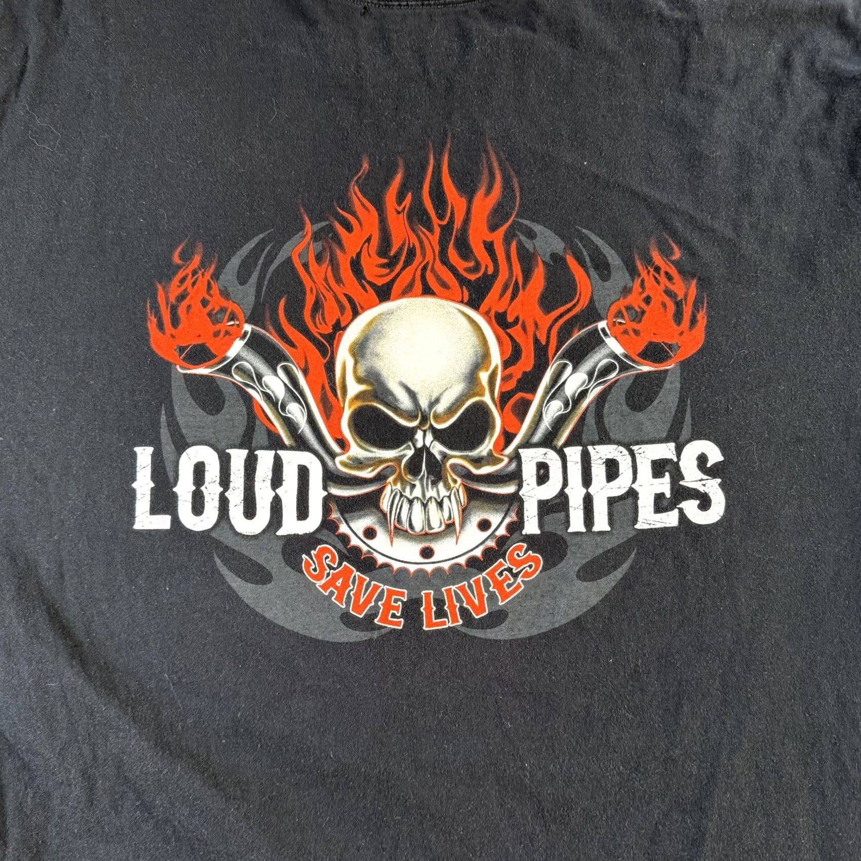 Vintage Lethal Threat Shirt Mens 3XL Black Loud Pipes Save Lives Motorcycle Tee T-Shirt Size US XXL / EU 58 / 5 - 4 Thumbnail