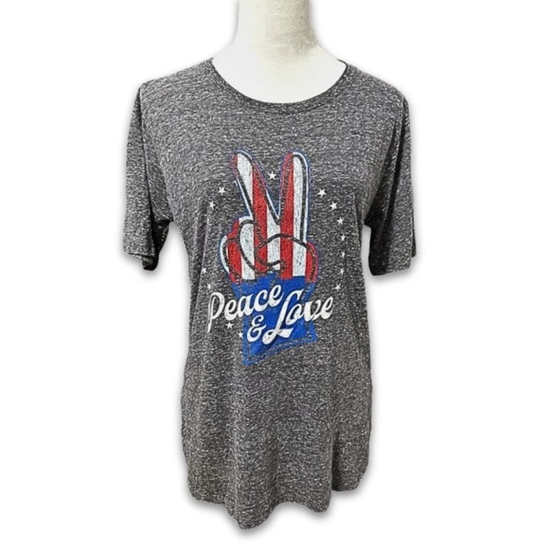 Other Royce Brand T-Shirt Peace & Love Short Sleeves Gray Womens M Size M / US 6-8 / IT 42-44 - 1 Thumbnail