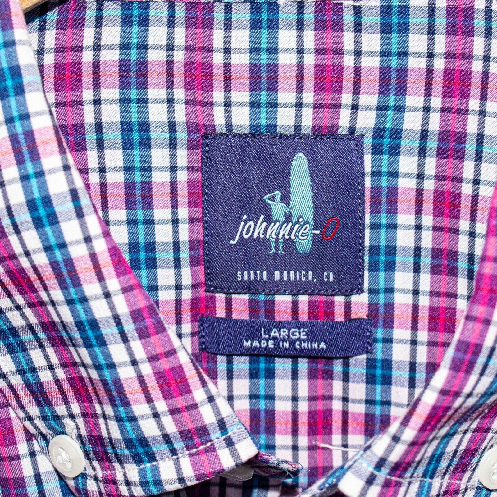 johnnie-O Johnny-O Button up Shirt Blue Purple Surfer Logo Bamboo Size US L / EU 52-54 / 3 - 2 Thumbnail