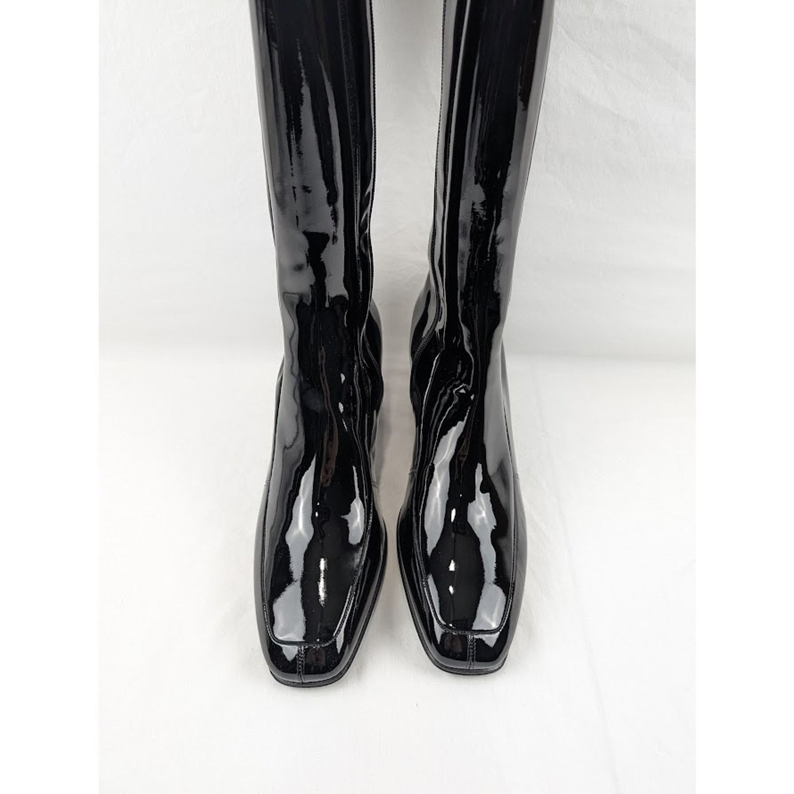 Saint Laurent Paris o1rshd1 Vernice Softy Otto 70 Zipped High Boots in Nero Size US 9.5 / EU 42-43 - 16 Thumbnail