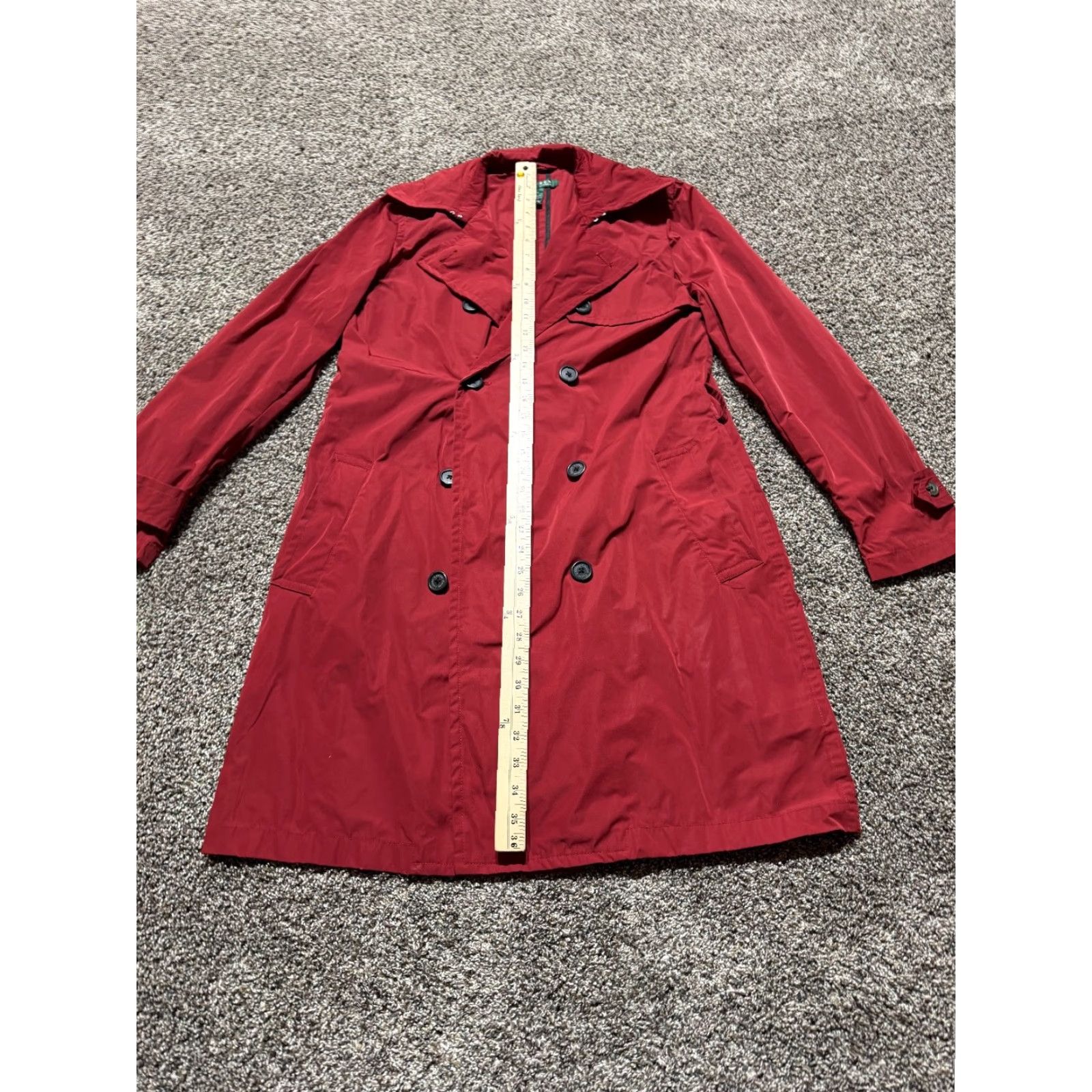 Ralph Lauren Lauren Ralph Lauren Jacket Trench Coat Womens Regular Size M Red Waterproof Long Zipper Softshell Logo Size M / US 6-8 / IT 42-44 - 4 Thumbnail