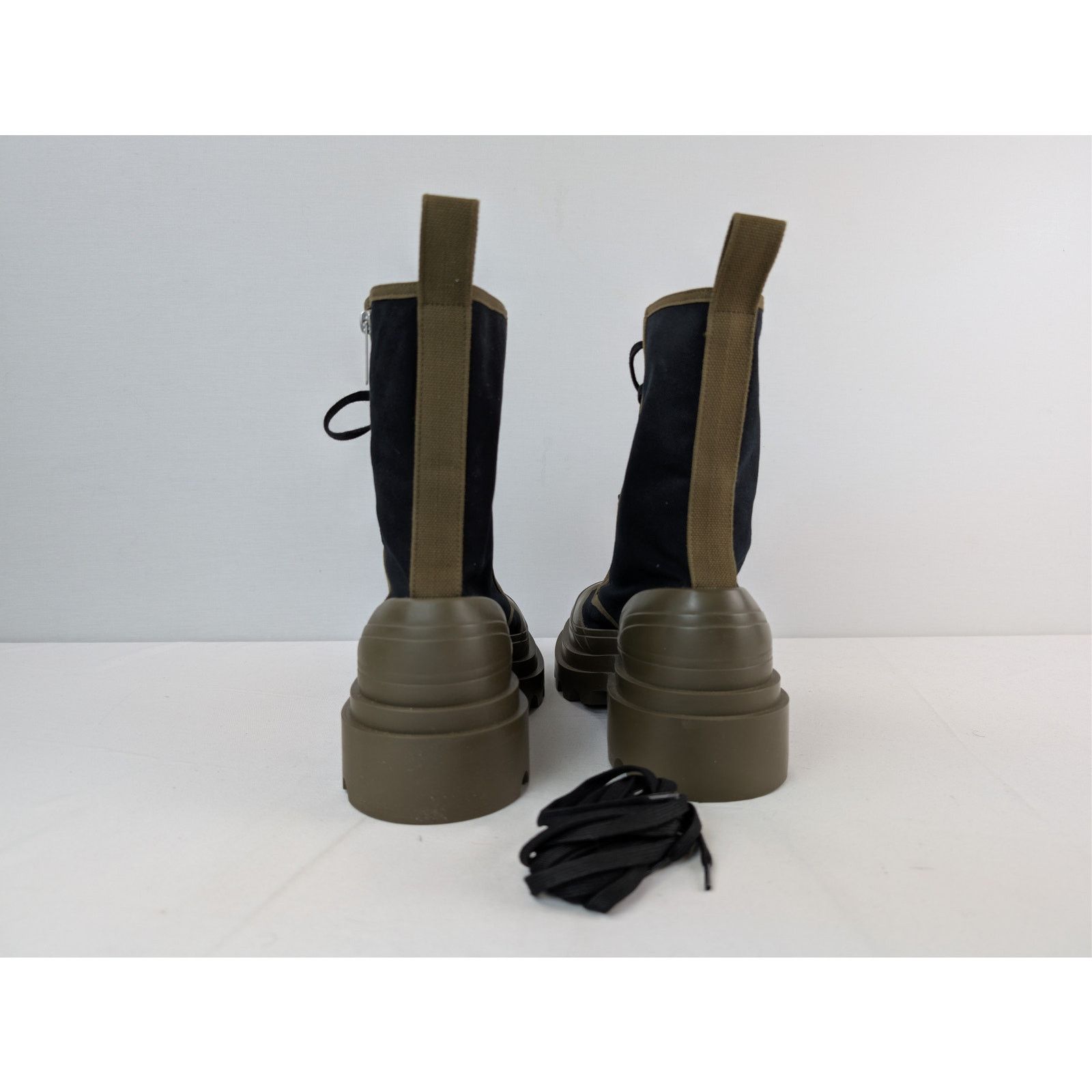 Bottega Veneta o1rshd1 Canvas Lace up Boots in Black Size US 10 / EU 43 - 11 Thumbnail