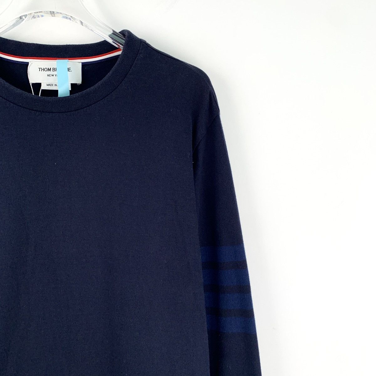 Thom Browne Thom Browne Navy Four-Bar Long Sleeve Sweatshirt K26WX Size US XS / EU 42 / 0 - 3 Thumbnail