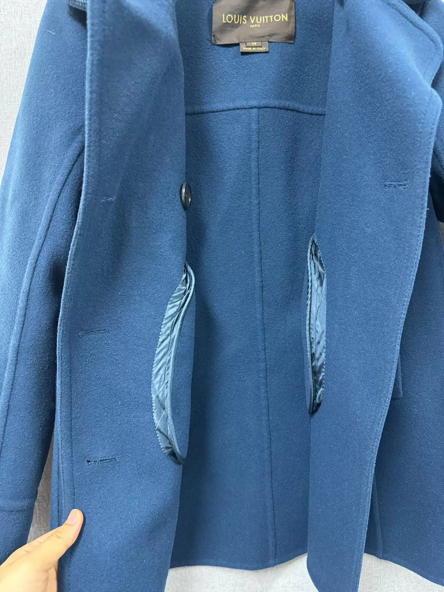 Louis Vuitton LV Vintage Navy 36 Overcoat Excellent Size XS / US 0-2 / IT 36-38 - 5 Thumbnail