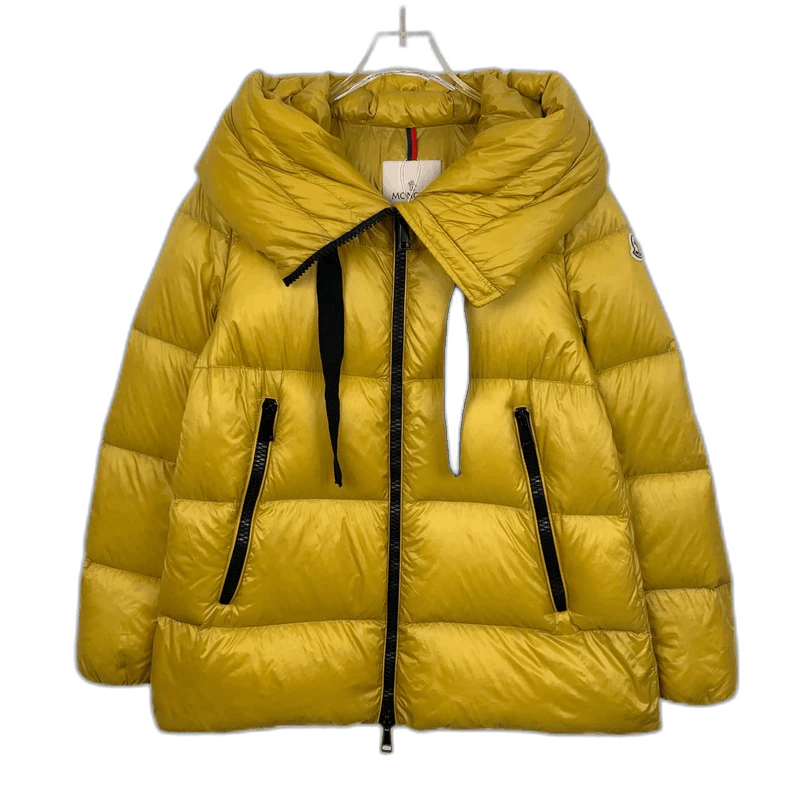 Moncler Moncler Yellow Hooded Puffer Jacket with Drawstring Size US M / EU 48-50 / 2 - 1 Thumbnail
