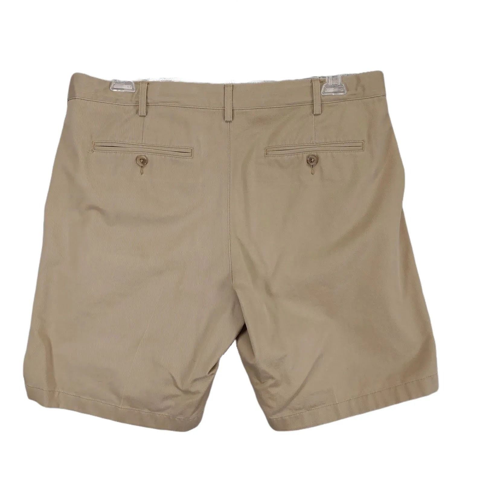 Lands' End Lands' End Traditional Fit Men's Tan Pleated Chino Shorts Size US 36 / EU 52 - 2 Thumbnail