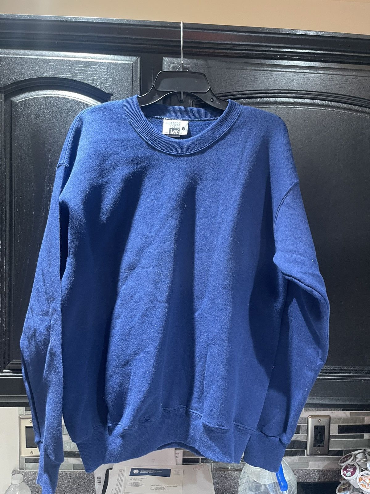 Lee Vintage 90s Lee Pullover Short Sleeve Sweater Blue Size US L / EU 52-54 / 3 - 1 Thumbnail