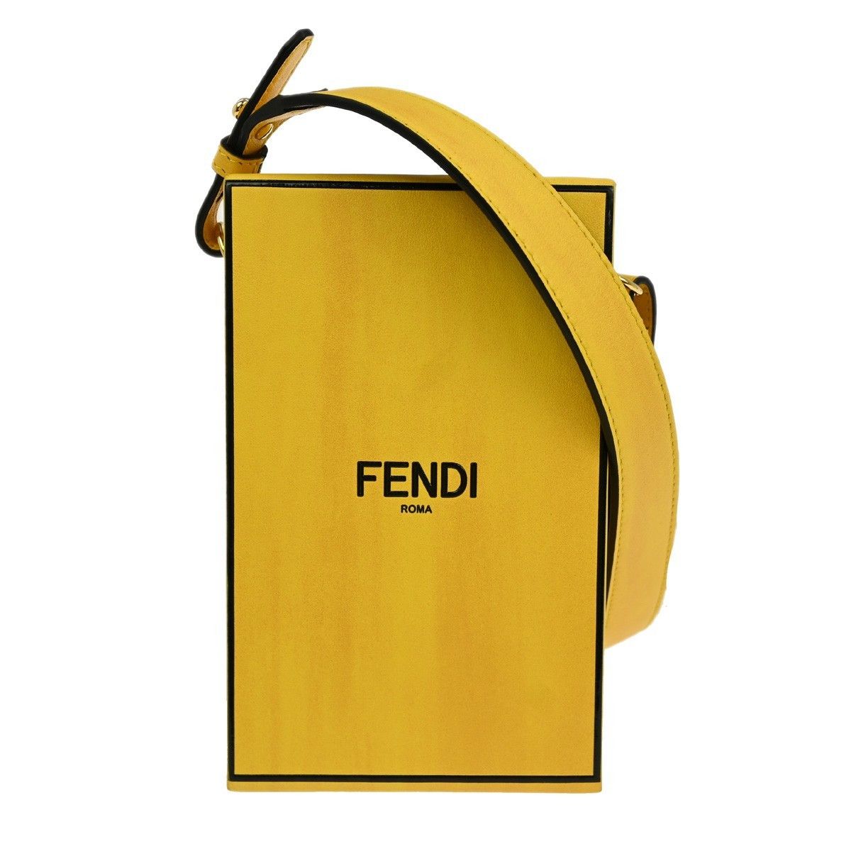 Fendi Logo Vertical Box Crossbody Bag Leather