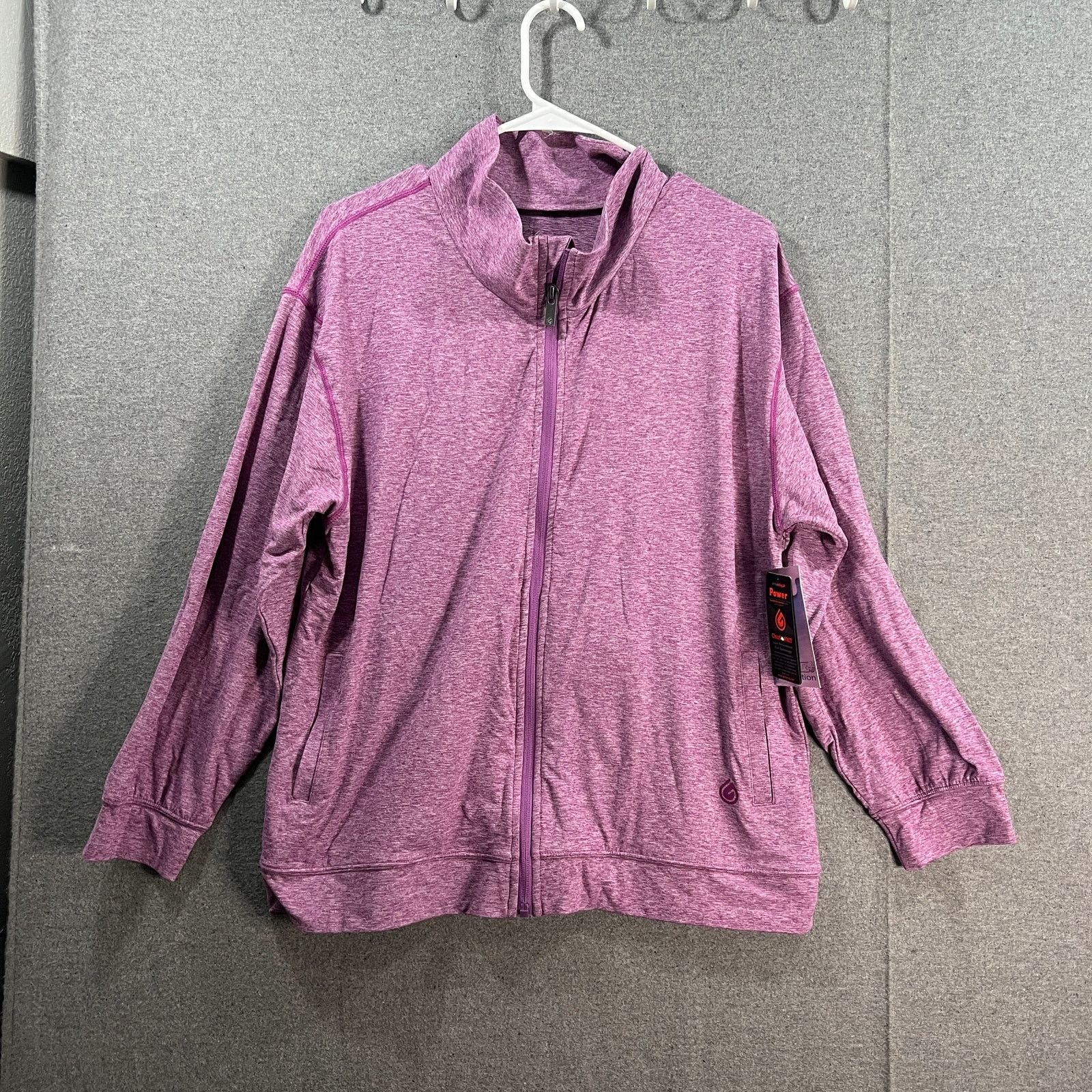 Other Gymwrap Heathered Knit Zip-Up Jacket with Side Pockets Size L / US 10 / IT 46 - 1 Thumbnail