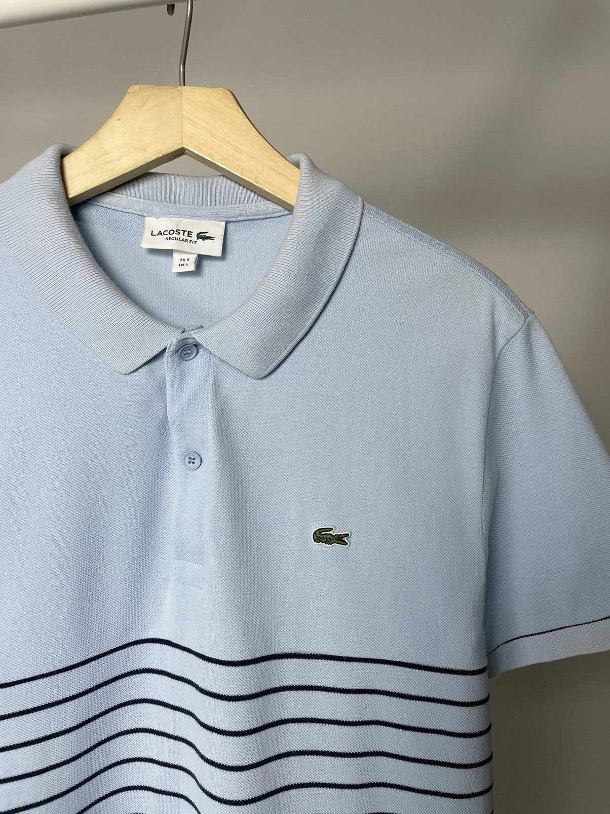Lacoste Lacoste Vintage Size L 🦋 Striped Blue Golf Polo Tee t shirt Size US L / EU 52-54 / 3 - 1 Thumbnail