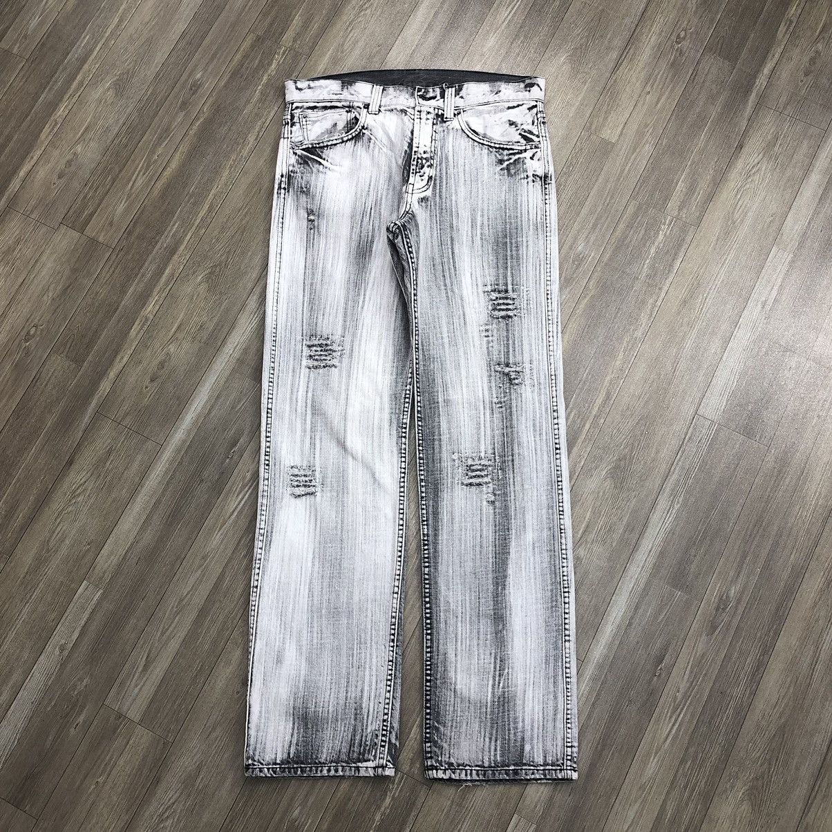 Tornado Mart 2000s Tornado Mart Style Bleached Punk Distressed Jeans Size US 34 / EU 50 - 1 Thumbnail