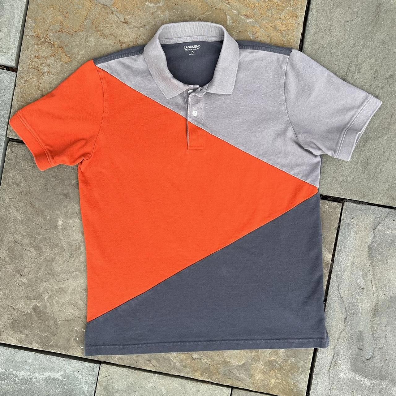 Lands' End Colorblock Cut and Sew Geometric Pique Polo Size US M / EU 48-50 / 2 - 1 Thumbnail