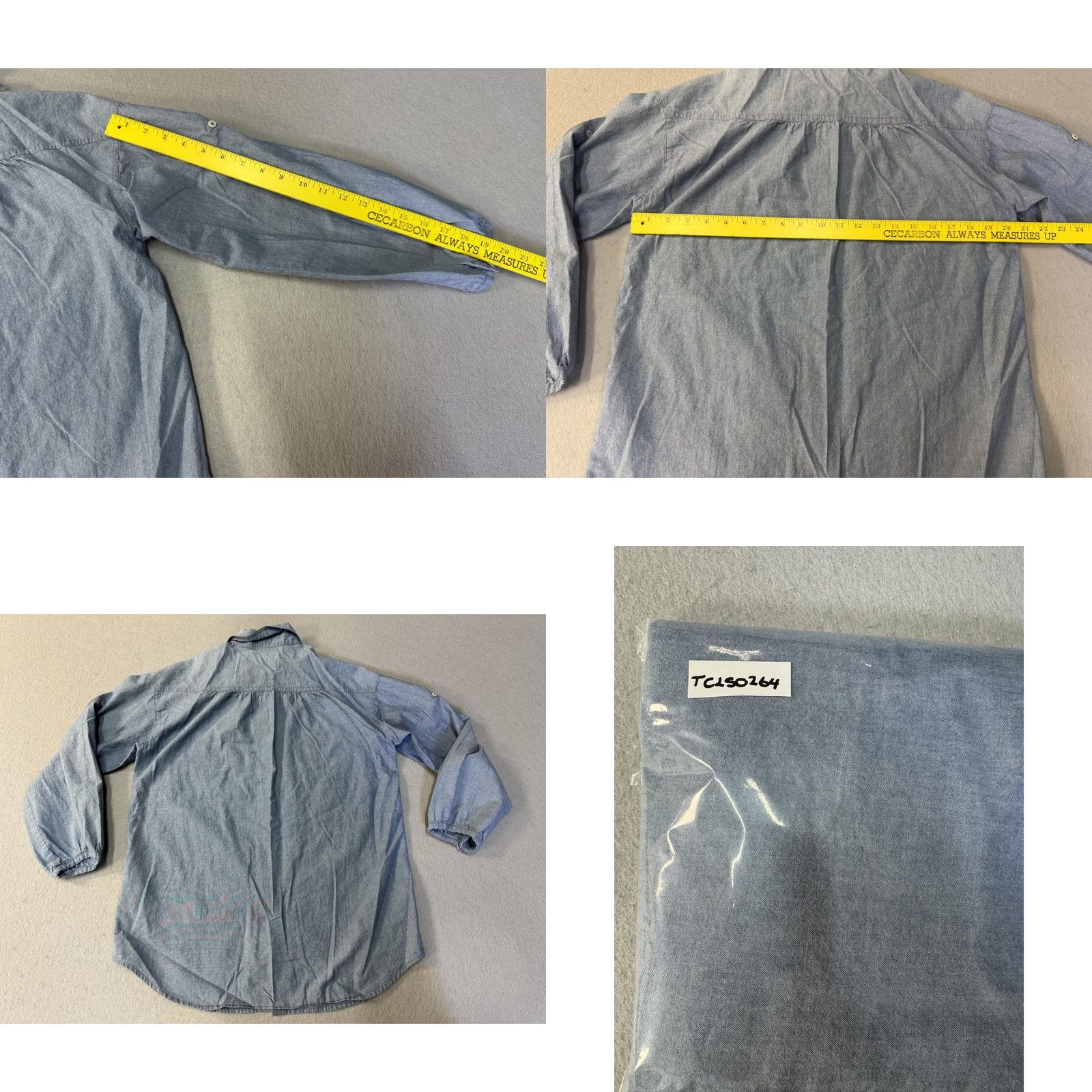Vince Vince Womens Small Blue Chambray Button Front Casual Raglan Shirt Size S / US 4 / IT 40 - 8 Thumbnail