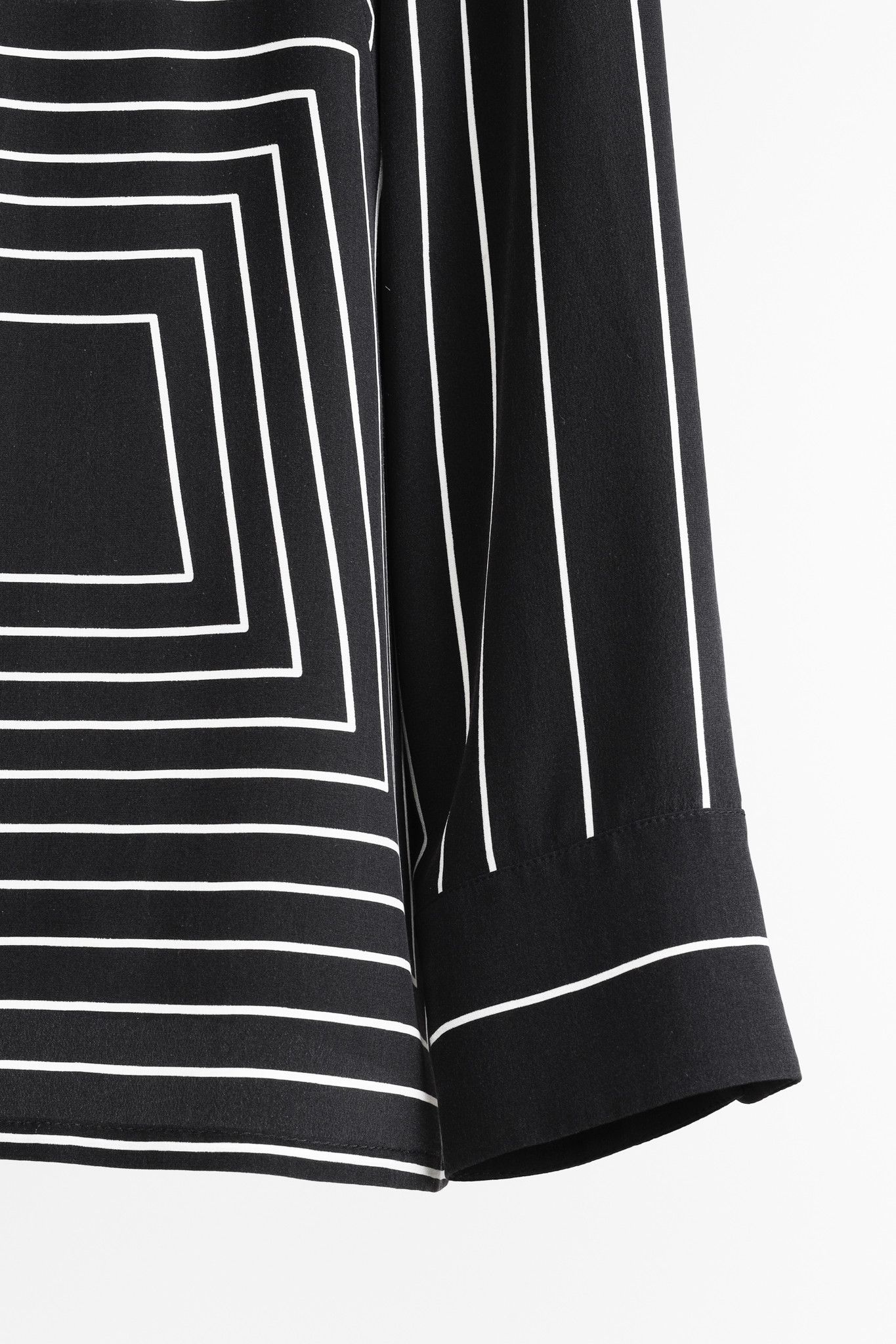 Akris Akris Black Taupe Geometric Stripes Zip-Front Silk Blouse Size L / US 10 / IT 46 - 6 Thumbnail