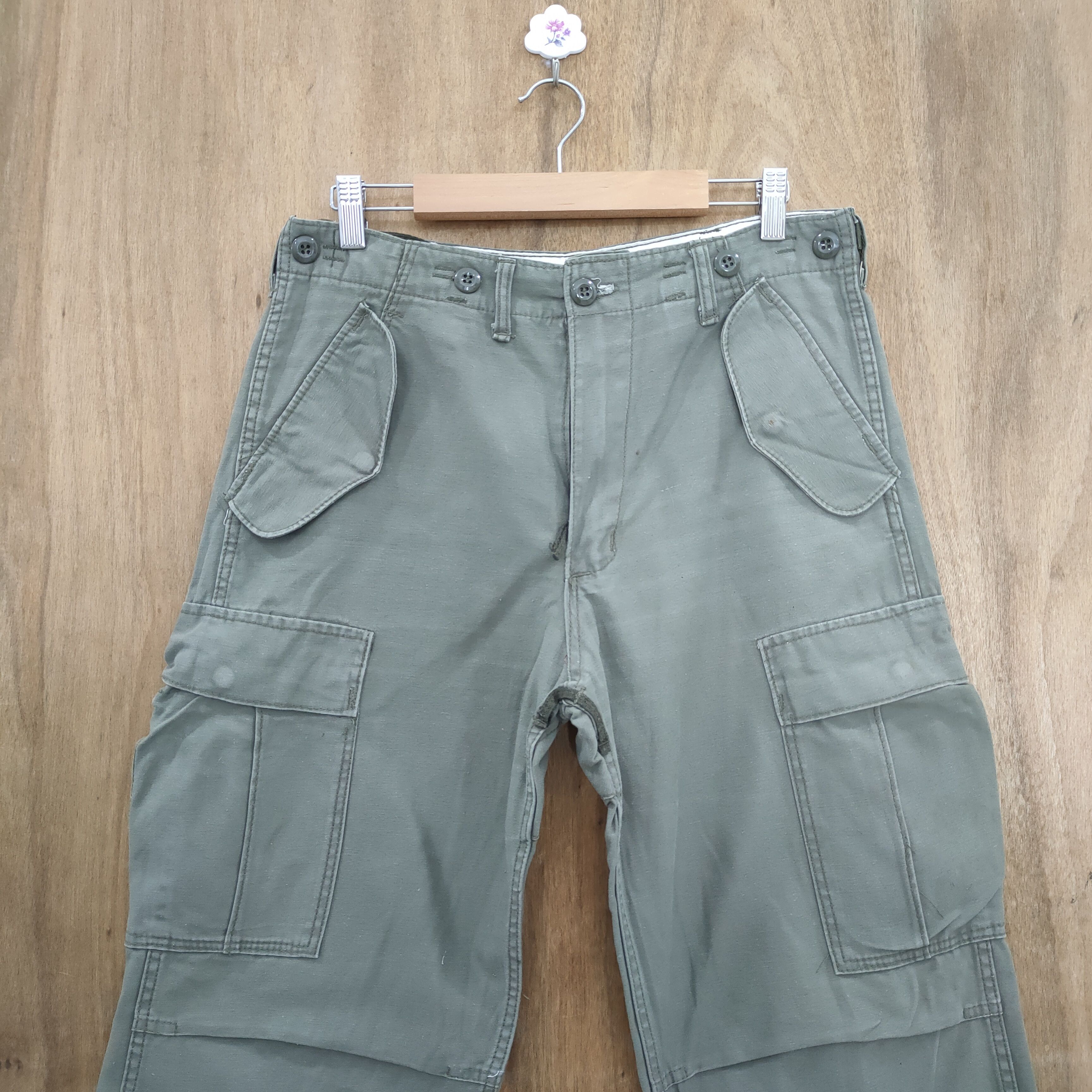 Vintage VINTAGE MILITARY FADED GREEN CARGO PANTS Size US 30 / EU 46 - 3 Thumbnail