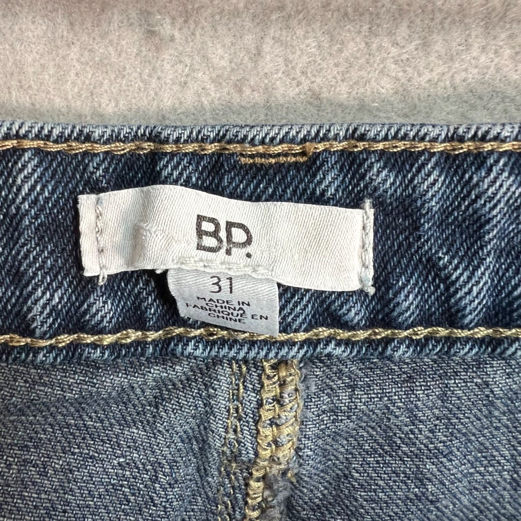 Vintage BP Womens Distressed Jeans Denim Straight Leg 31 Blue Mid-Rise Size 24" / US 00 / IT 34 - 3 Thumbnail
