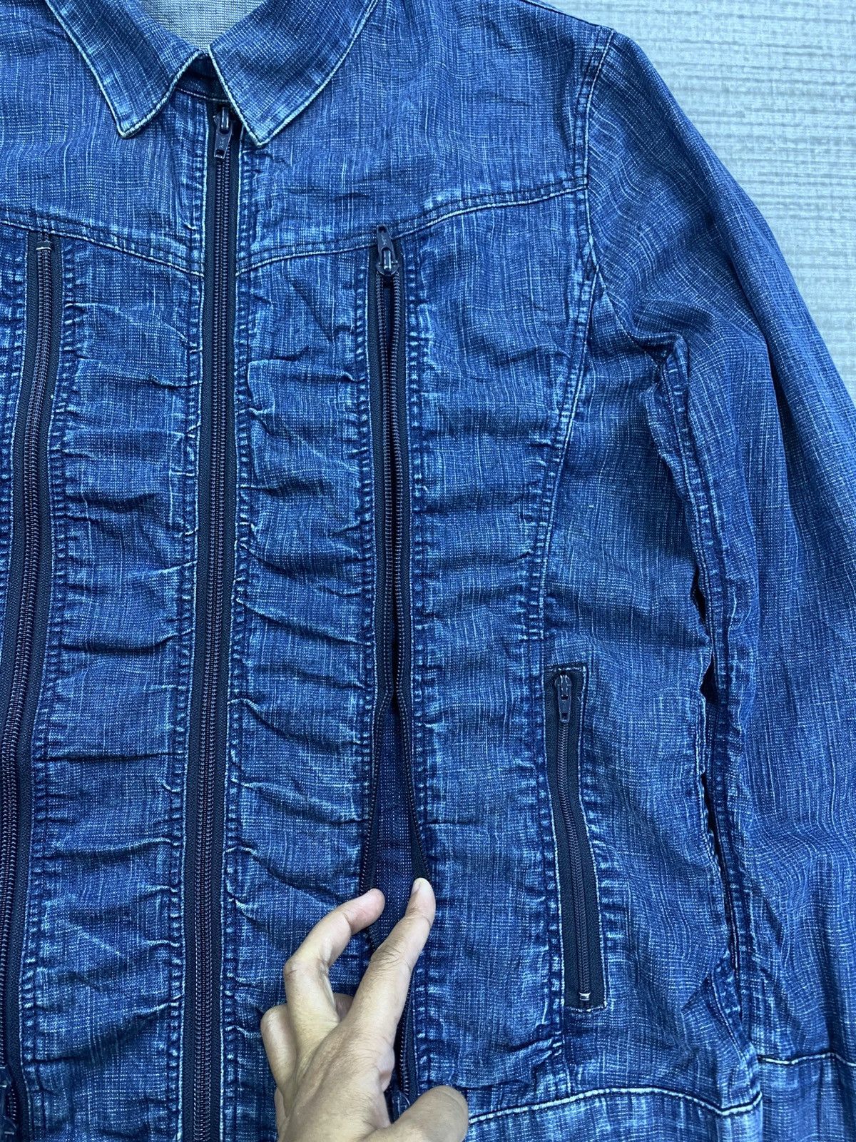 Vintage Vtg Passione Final Home Inspired Multizipper Denim Jacket Size US M / EU 48-50 / 2 - 9 Thumbnail
