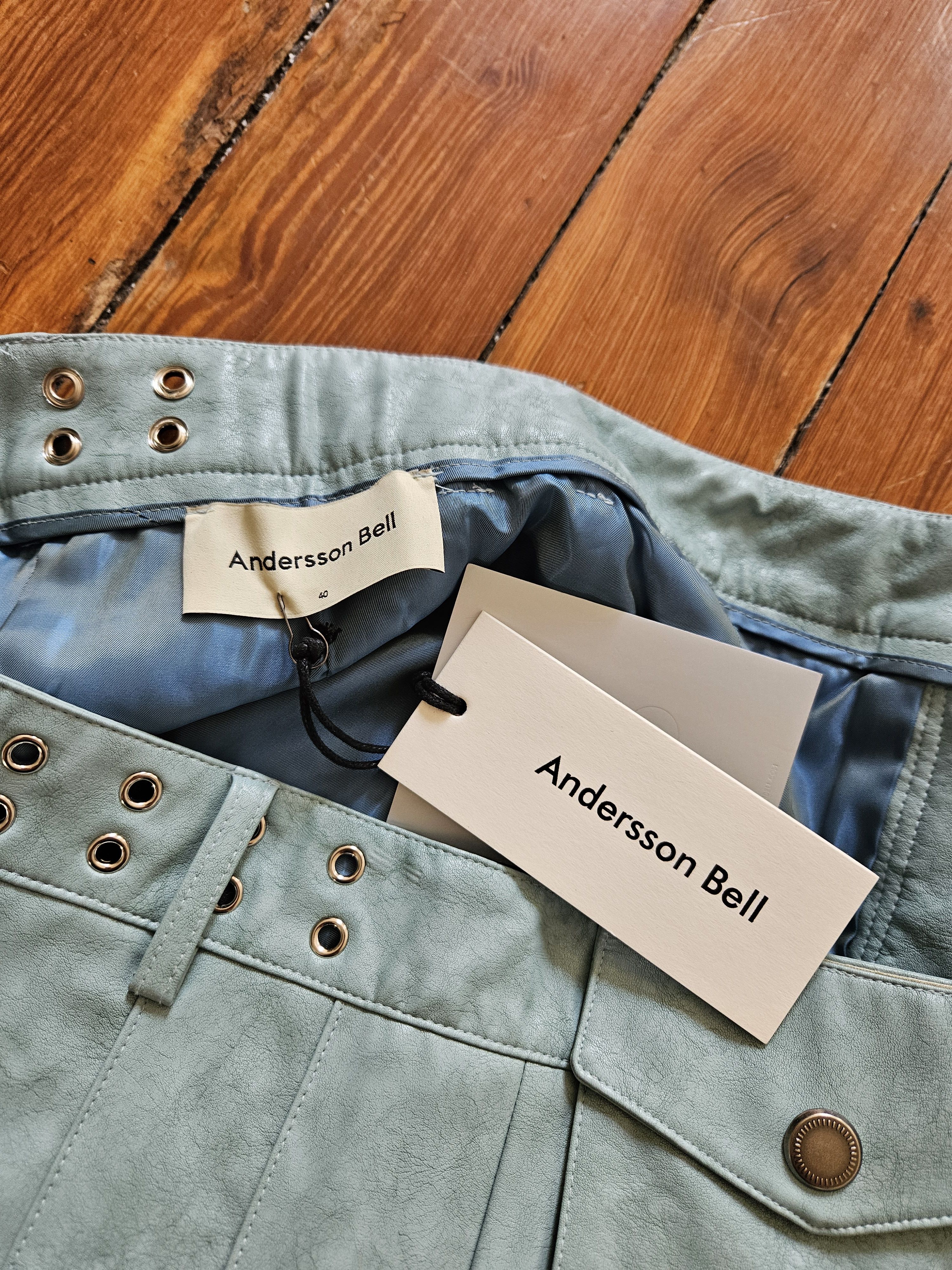 Andersson Bell Andersson Bell blue faux leather mini skirt Size 27" / US 4 / IT 40 - 4 Thumbnail
