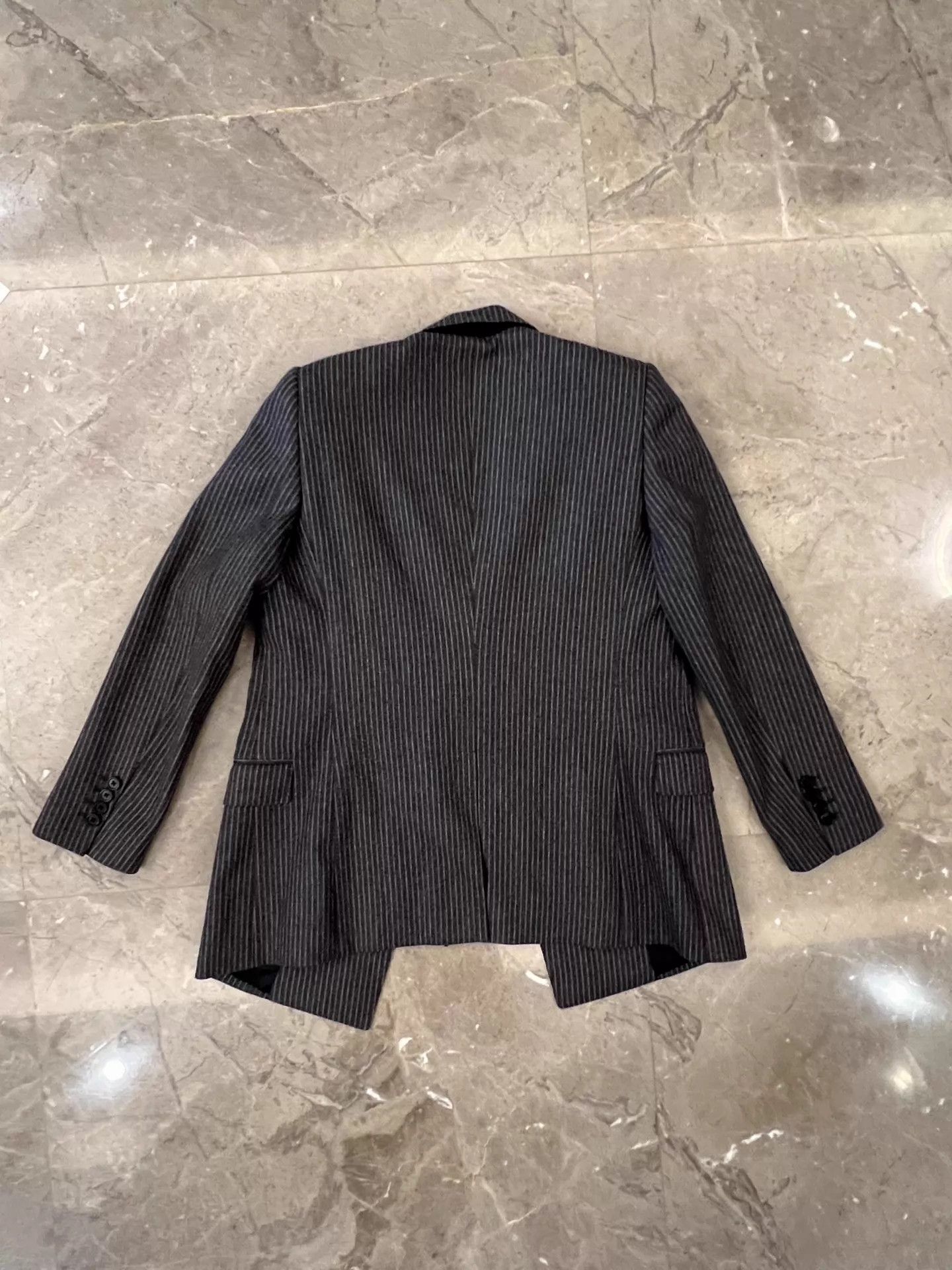 Celine Celine Hedi Slimane 22SS Gray Stripe Wool Blazer 36 Size XS / US 0-2 / IT 36-38 - 3 Thumbnail