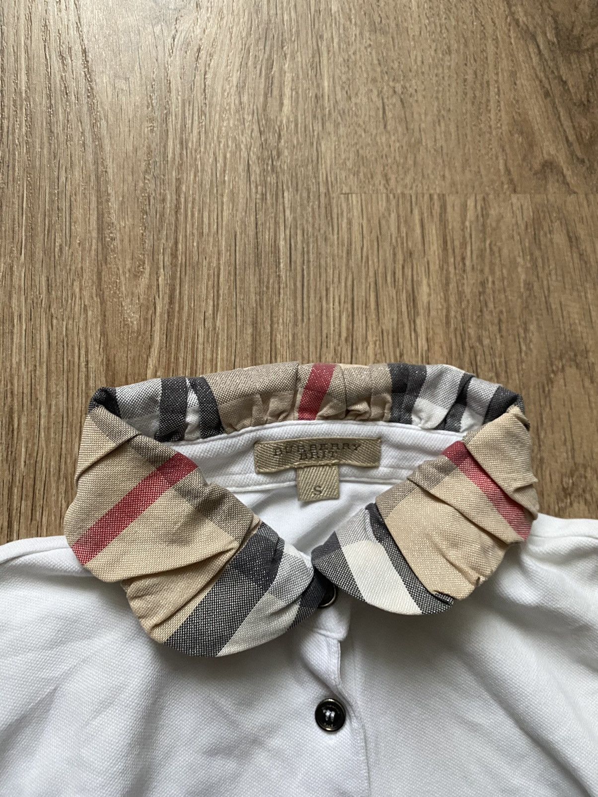 Burberry Burberry brit checkered neck cream/white button long sleeve Size S / US 4 / IT 40 - 3 Thumbnail