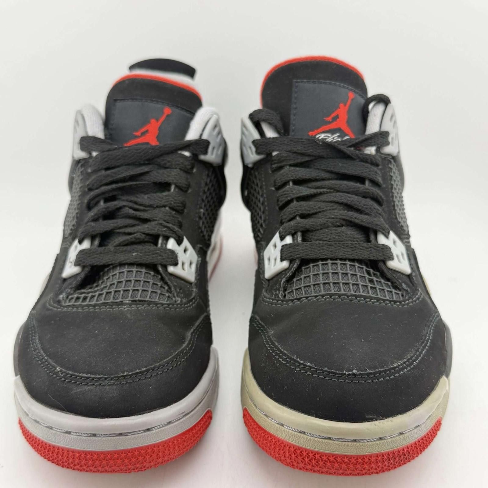 Jordan Brand Air Jordan 4 Retro Bred 2019 Black Red 5Y Used with Box Size US 5 / EU 37 - 3 Thumbnail