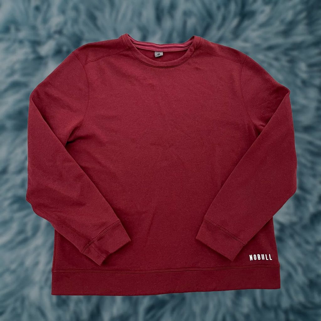 Vintage NOBULL Sweatshirt Adult XL Red Fleece Crewneck Pullover Stretch Logo USA Mens Size US XL / EU 56 / 4 - 1 Thumbnail
