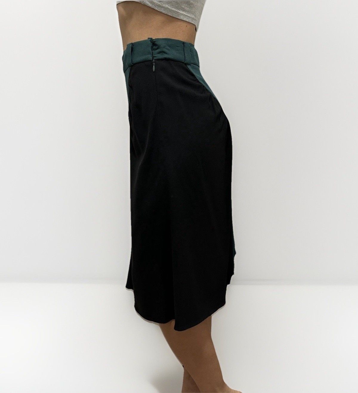 Prada DDP Prada 2013 Asymmetric Color Block Acetate Viscose Skirt Size 27" / US 4 / IT 40 - 6 Thumbnail