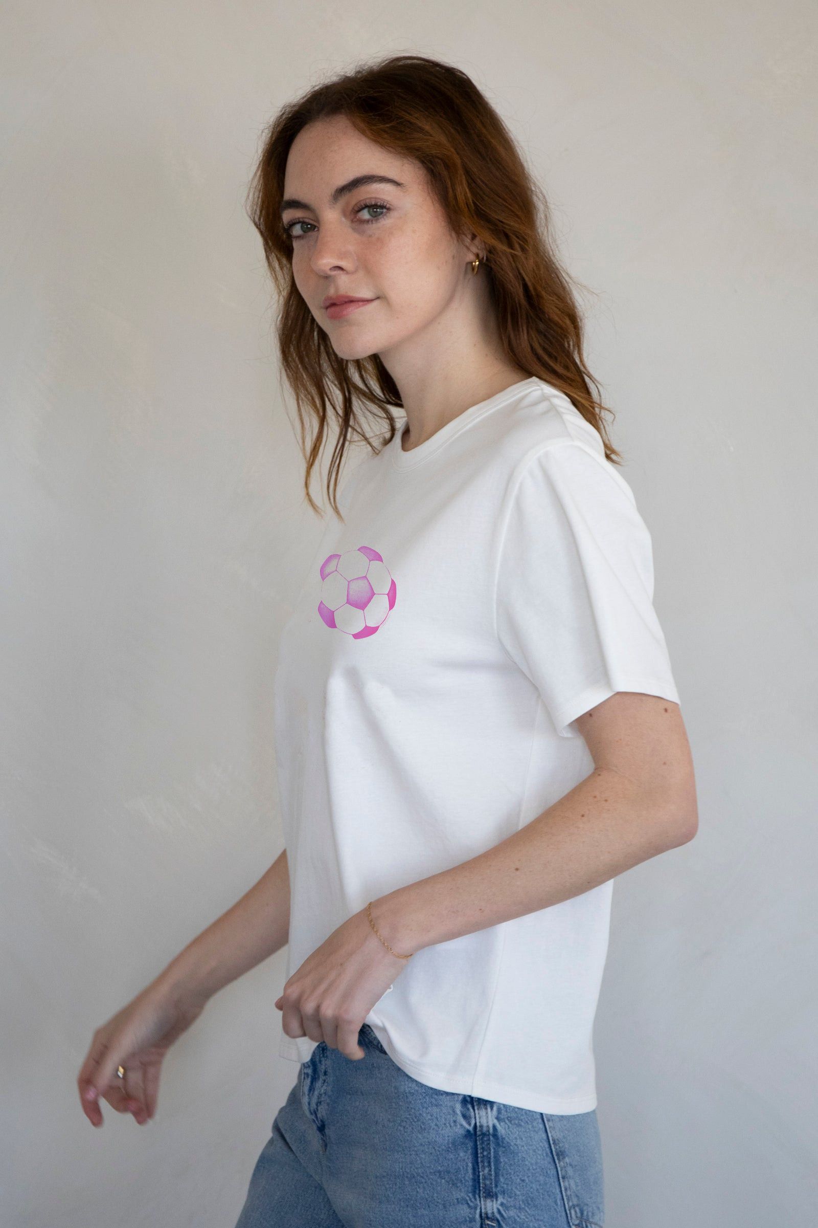 Designer × Vintage Pink Football Tee | Sporty Vibes with a Feminine Twist Size L / US 10 / IT 46 - 2 Thumbnail