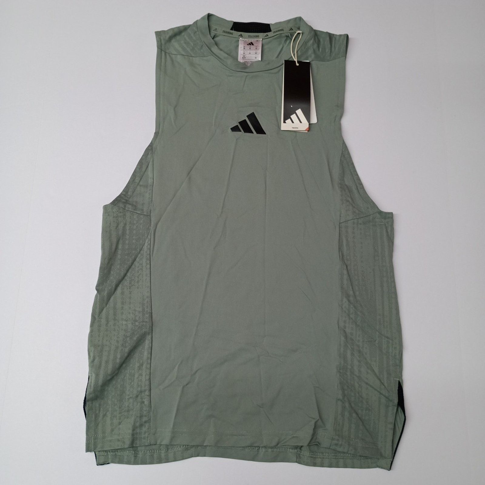 Adidas Adidas Mens Size XS D4T Training Tank Top Shirt Silver Green Size US XS / EU 42 / 0 - 1 Thumbnail