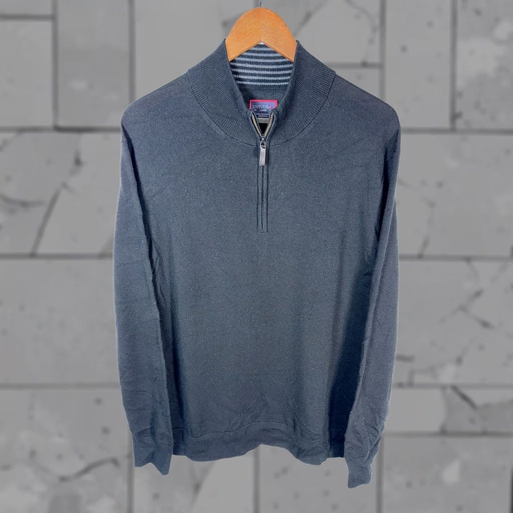 UNTUCKit UNTUCKit Sweater Mens Large Merino Wool Pullover Mock Neck 1/4 Zip Black Size US L / EU 52-54 / 3 - 1 Thumbnail