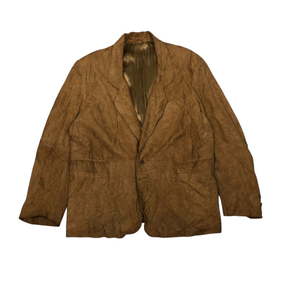 Genuine Leather 🔥VINTAGE CHORE LEATHER JACKET WORKER PELLARI ISSEY MIYAKE Size US M / EU 48-50 / 2 - 1 Thumbnail