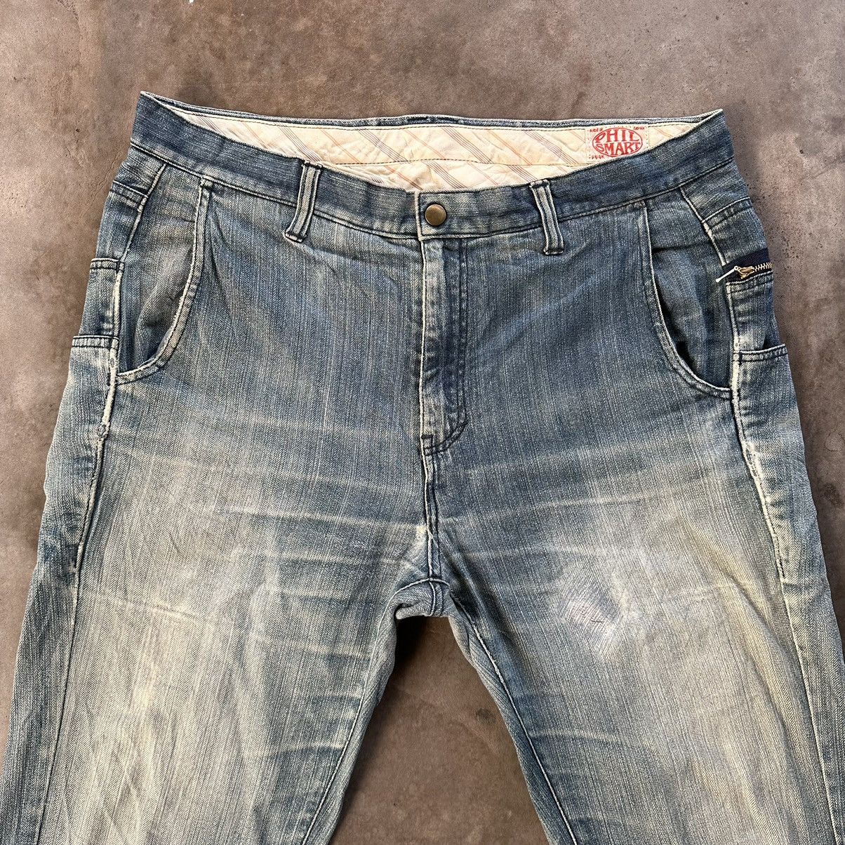 Japanese Brand Vintage Phil Smart Japanese Distressed Sick Jean Faded Pant Size US 37 - 3 Thumbnail