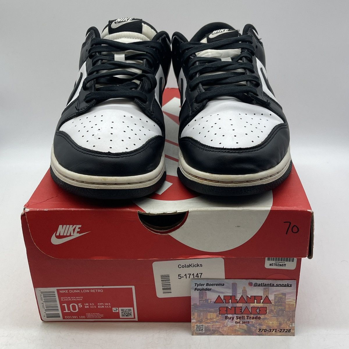 Nike Dunk low black white Size US 10.5 / EU 43-44 - 2 Thumbnail