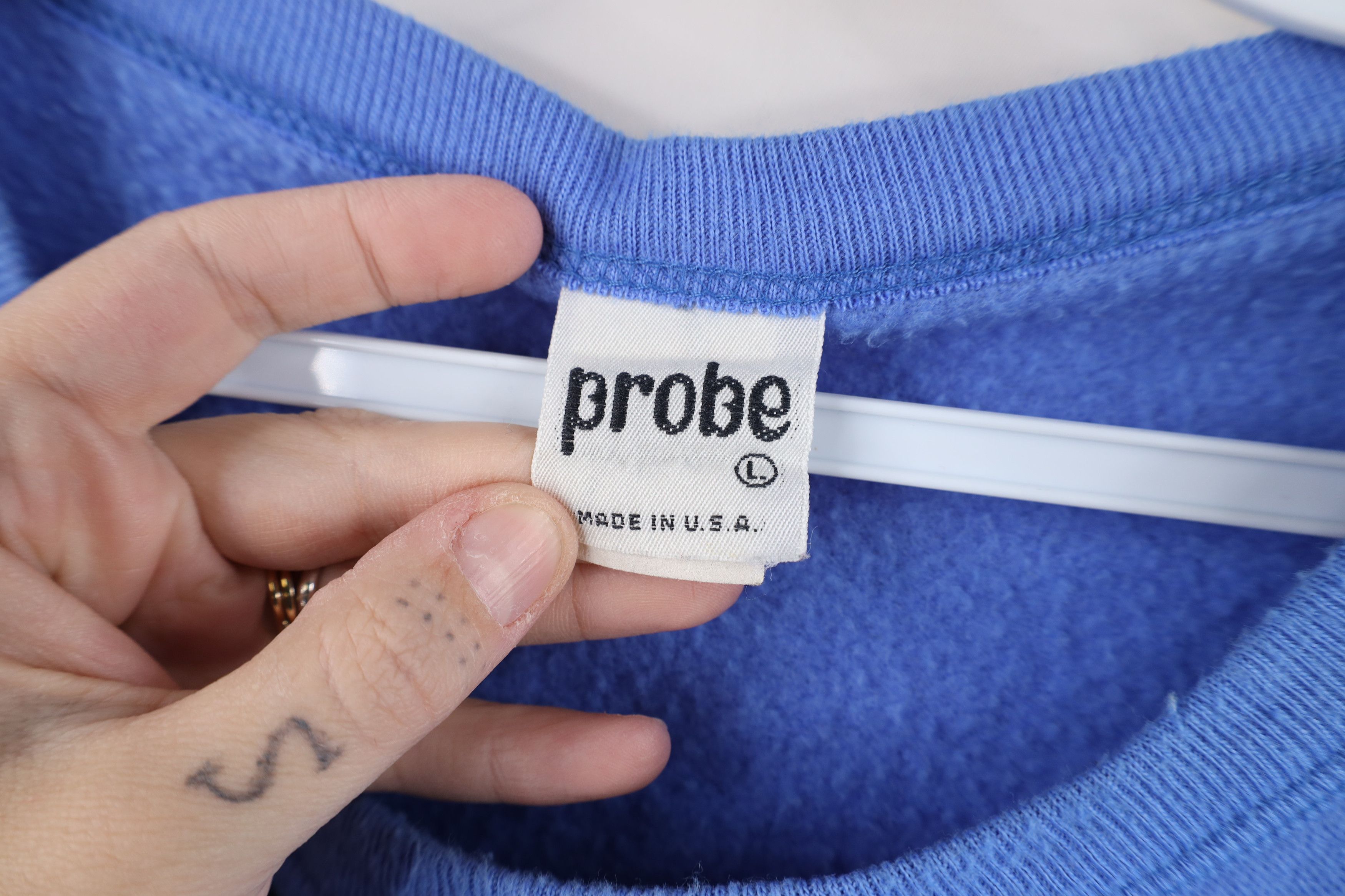 Vintage Vintage 80s Streetwear Dolman Sleeve Sweatshirt Blue USA Size XL / US 12-14 / IT 48-50 - 7 Thumbnail