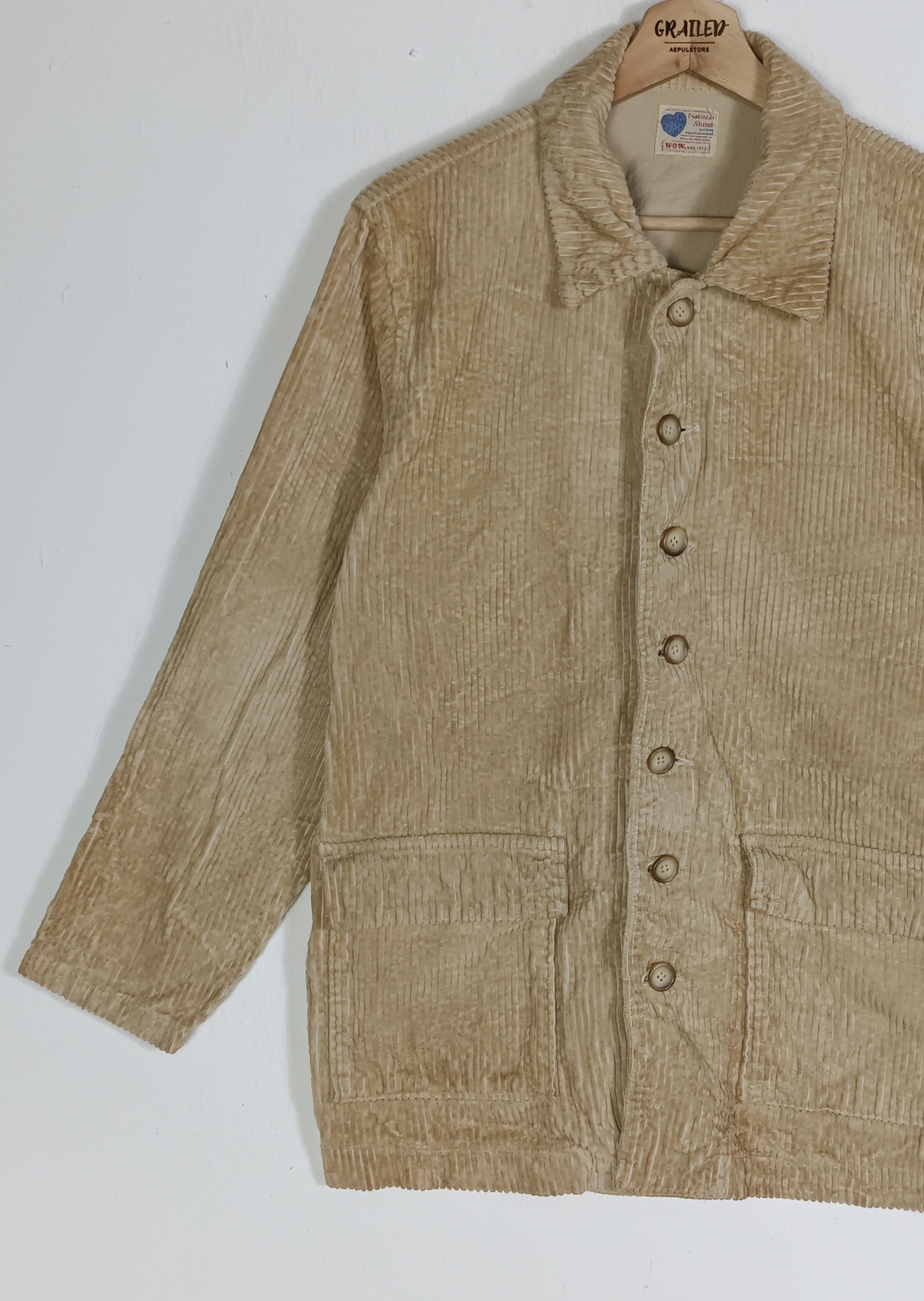 Japanese Brand Vintage🔥 Natural Shine WOW Coduroy Button Up Size US XL / EU 56 / 4 - 5 Thumbnail
