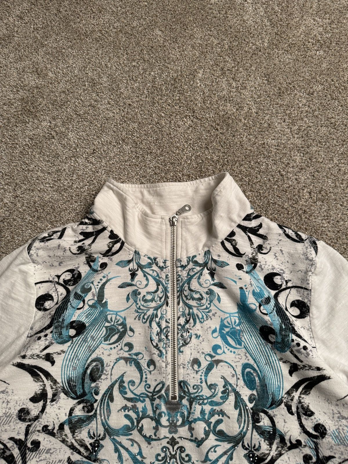 Other ALIA Y2K STYLE RHINESTONE SLUB QUARTER ZIP Size XL / US 12-14 / IT 48-50 - 2 Thumbnail