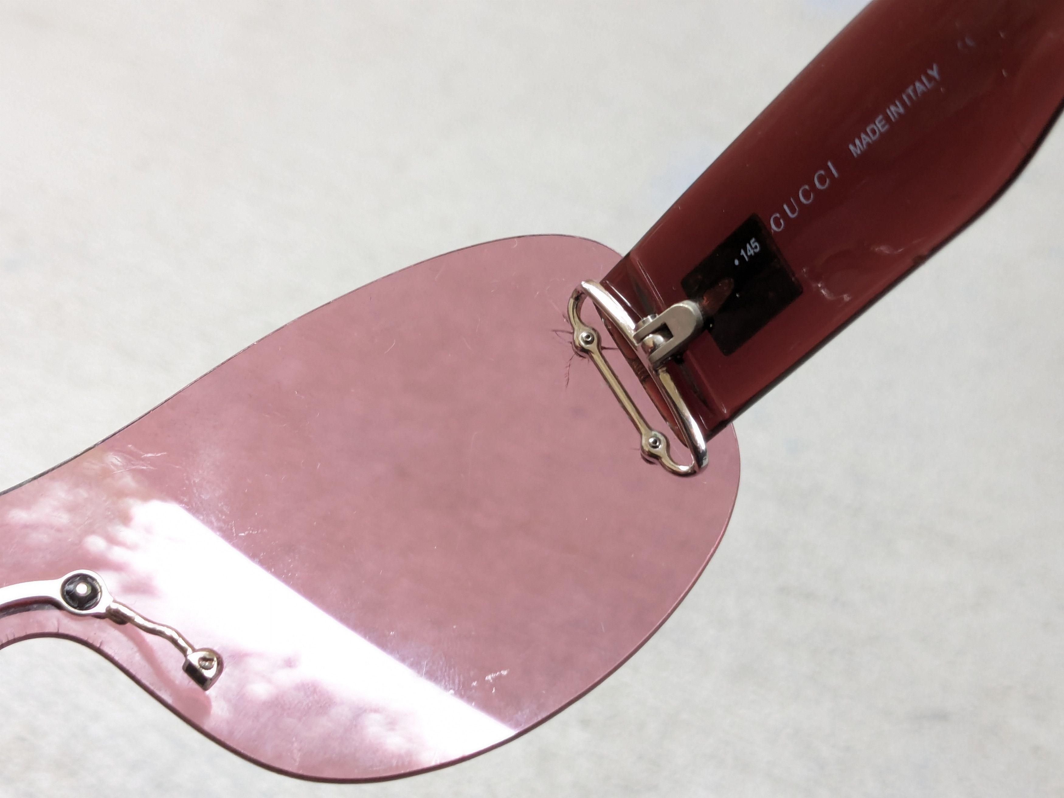 Gucci × Vintage Gucci Sunglasses GG2448/N/S Pink Vintage Y2K Shiled Size ONE SIZE - 13 Thumbnail